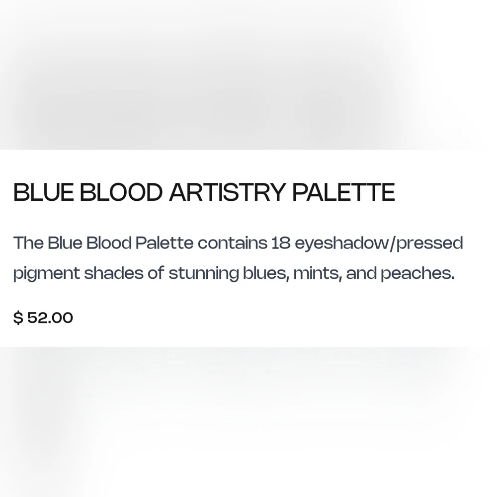 JEFFREE STAR COSMETICS Blue Blood ARTISTRY Pallette 18 Eyeshadows NWT